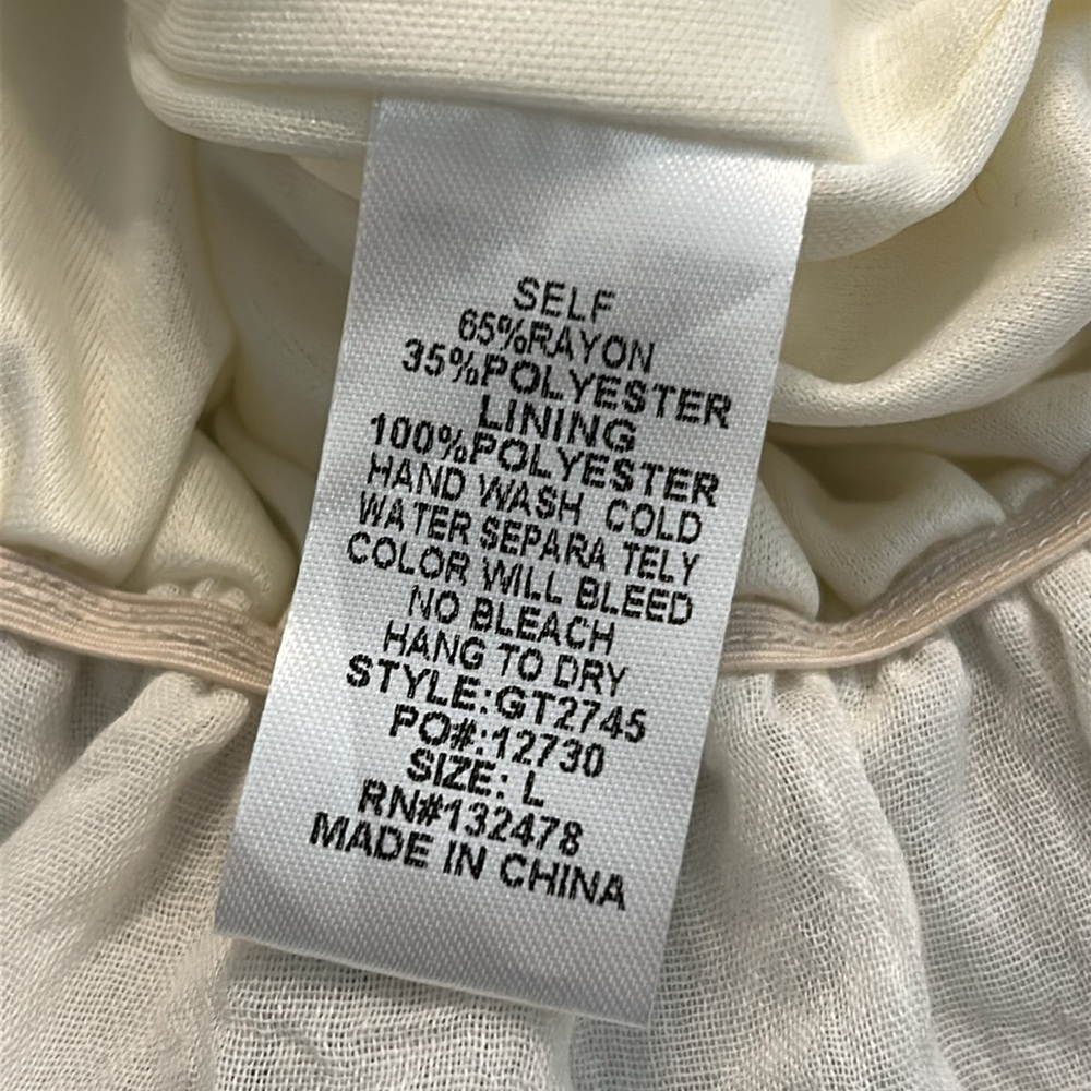 NWT Glam Beach Me Crop Top Spaghetti Straps Tie Neutral Cream Color Size Large - Picture 5 of 9